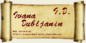 Ivana Dubljanin vizit kartica